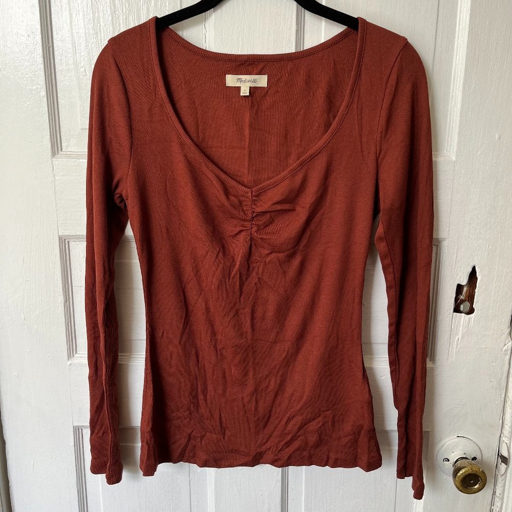 Madewell Red Long Sleeve Tee